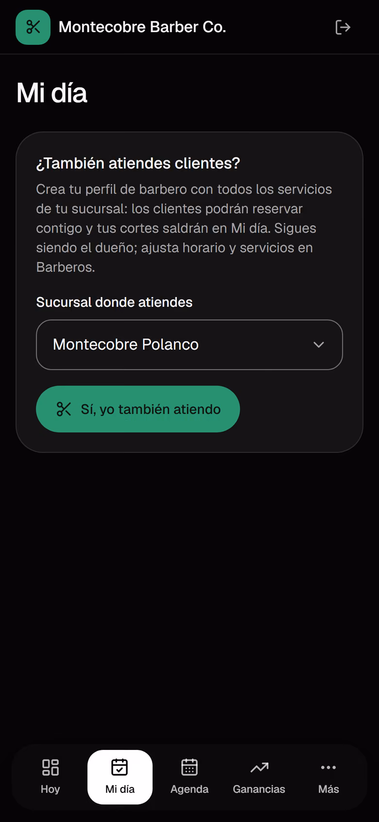 Tarjeta «¿También atiendes clientes?» en Mi día del dueño.